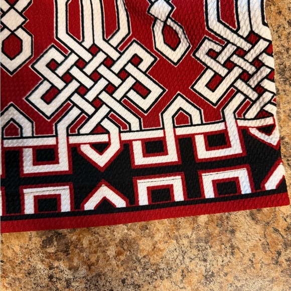 Karin Steven’s Women’s Dress Size 6 Red And White Geometric Pattern Sleeveless - Picture 9 of 16